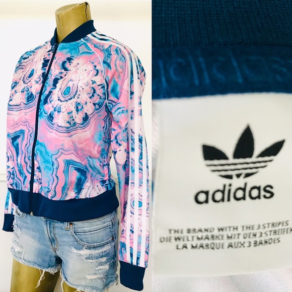 ADIDAS Rare NWT GEODE Agate Marble Print JACKET L - Picture 4 of 16
